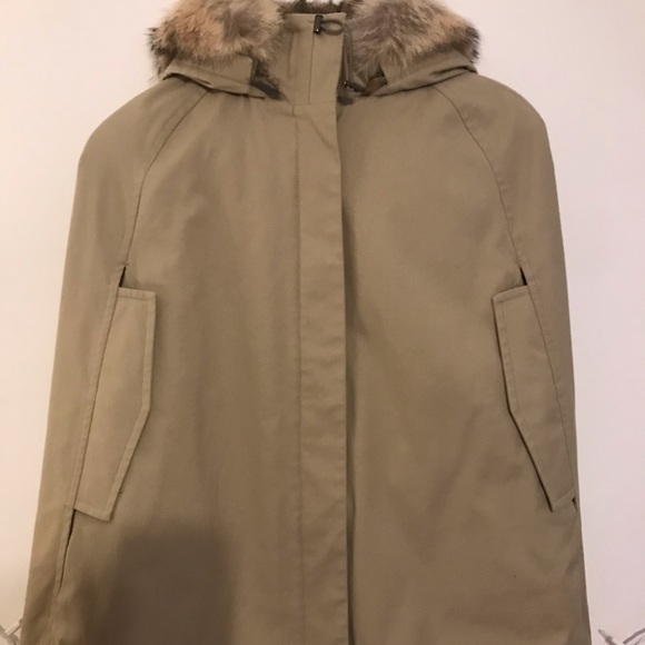 THEORY Tan Fur Lined Florenna Cape Jacket Coat - Picture 6 of 6